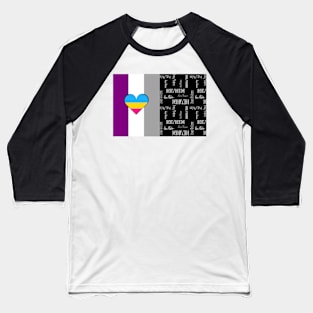 Ace + Pan, He/Him Pronouns - Identity Pride Baseball T-Shirt